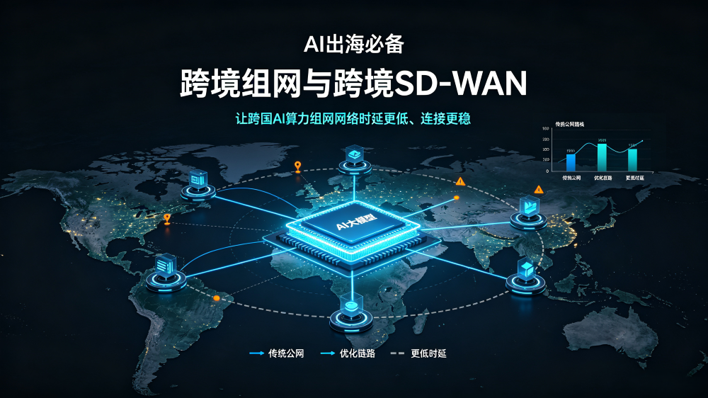 AI出海必备：如何通过跨境组网与跨境SD-WAN，降低跨国AI算力组网网络时延