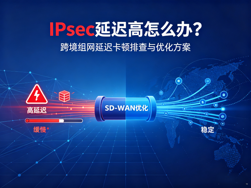 IPsec延迟高怎么办？企业跨境组网延迟卡顿问题排查与优化方案